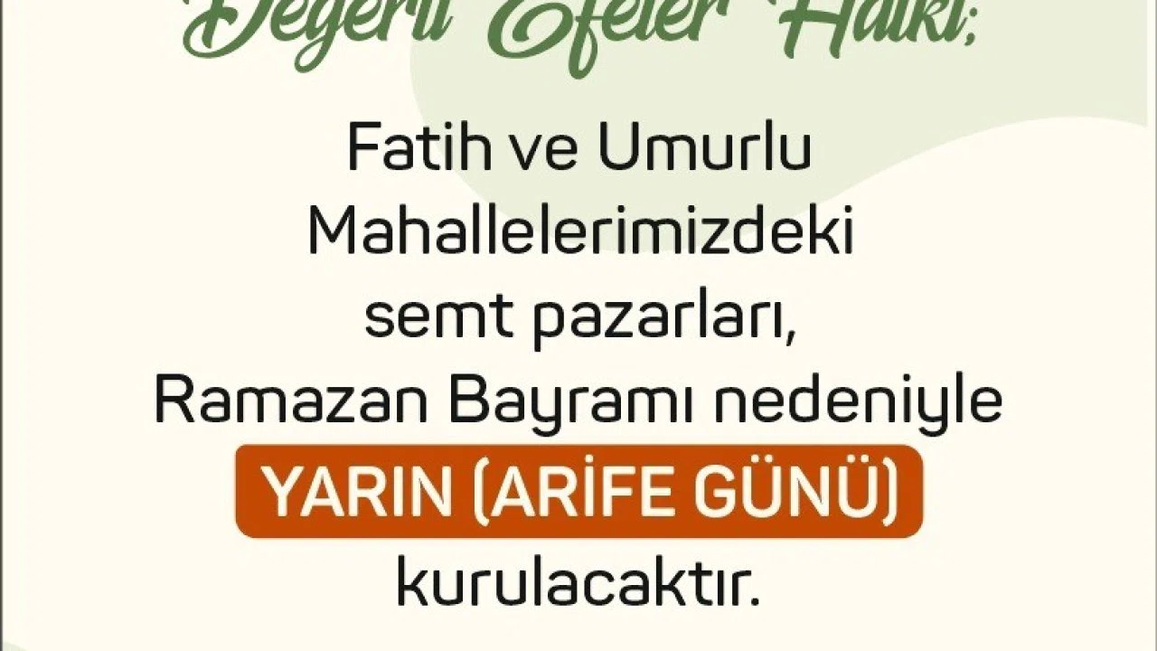 Efeler’in semt pazarlarına bayram düzenlemesi