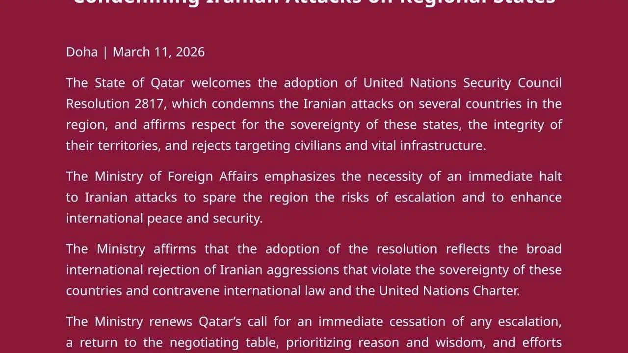 Katar’dan İran saldırılarını kınayan BM tasarısına destek açıklaması