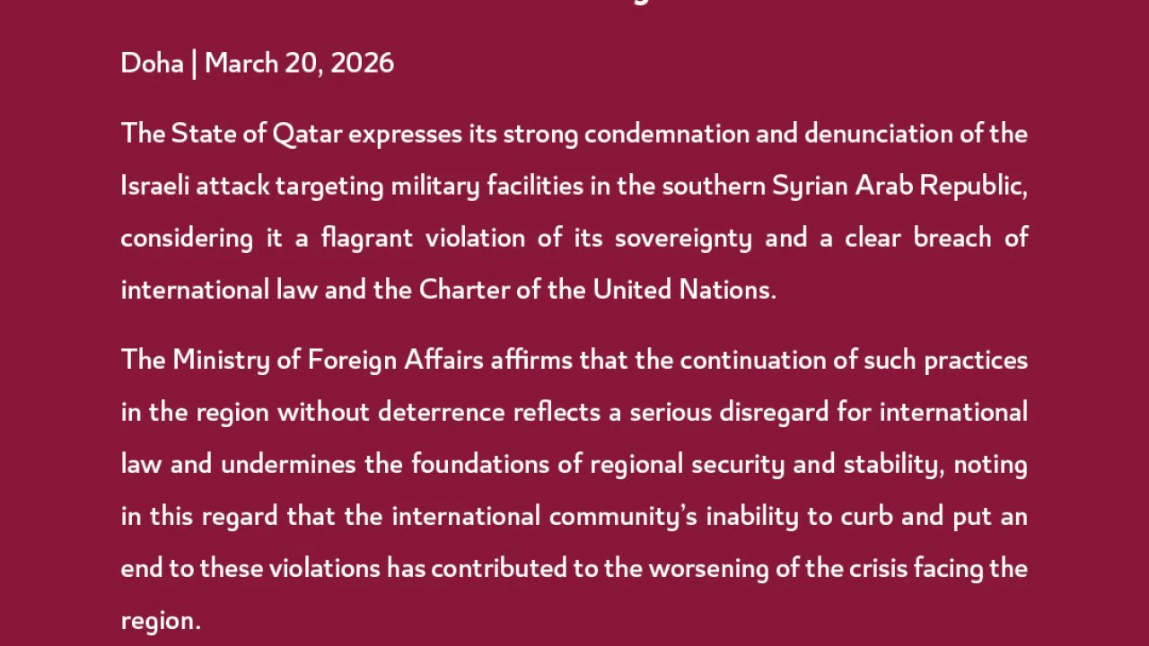 Katar’dan İsrail’in Suriye saldırısına kınama