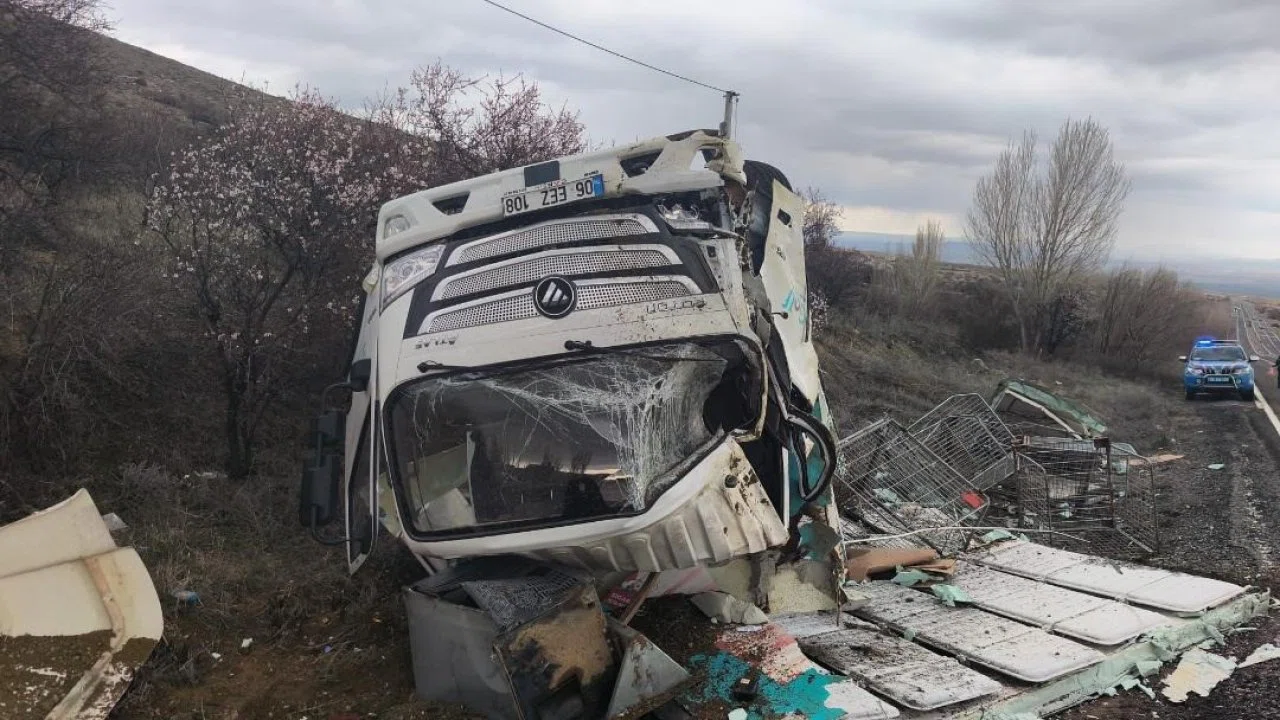 Kontrolden çıkan kamyonet devrildi: 1 yaralı