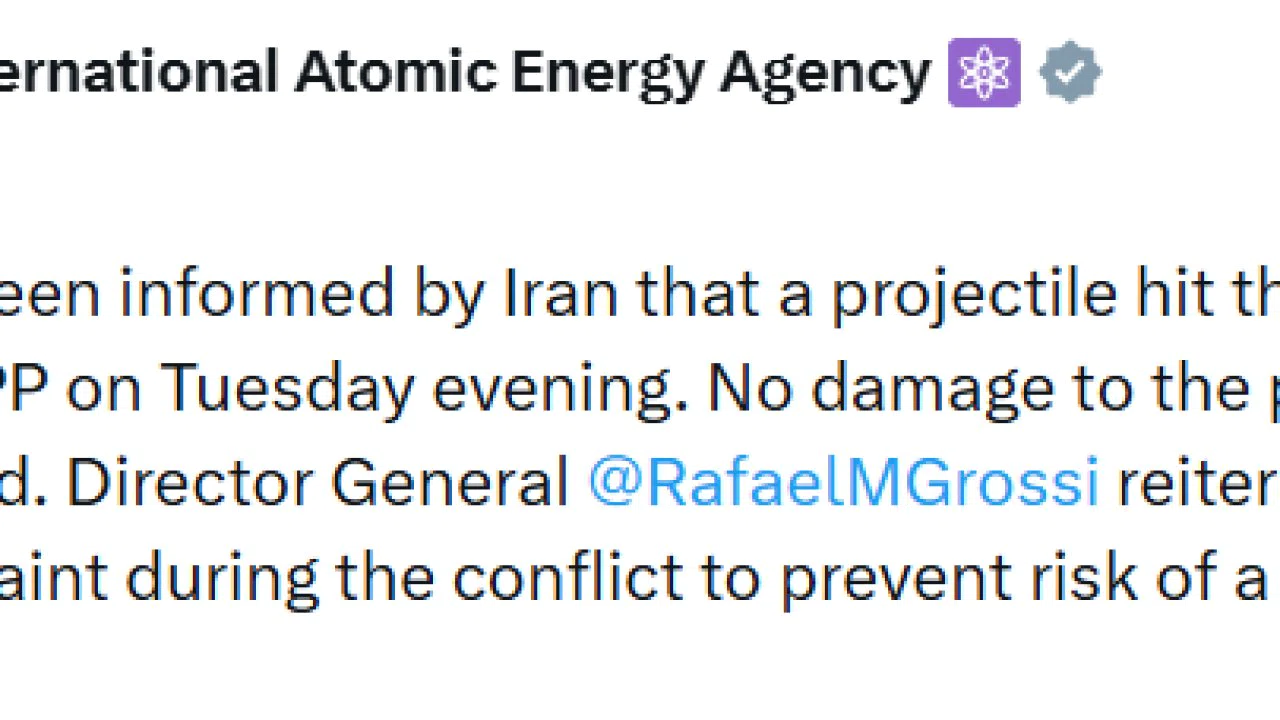 UAEA: "İran, Buşehr Nükleer Santrali yerleşkesine füze isabet ettiğini bildirdi"