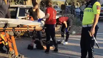 Bayındır'da akşam saatlerinde kaza: Motosikletli iki kişi hastanelik oldu