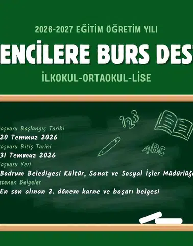 Bodrumlu öğrenciler için yeni dönem desteği: Başvurular başlıyor
