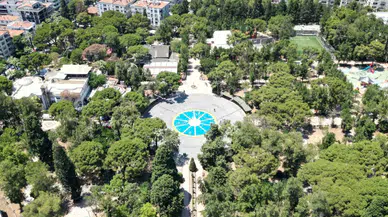 Büyükpark'taki kuru havuz modernleştirildi, Bornova'nın estetiğine canlılık katıldı!