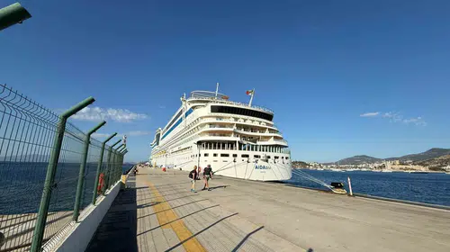 Ege'nin turizm merkezinde kruvaziyer bereketi: Dev gemi Bodrum limanına demirledi