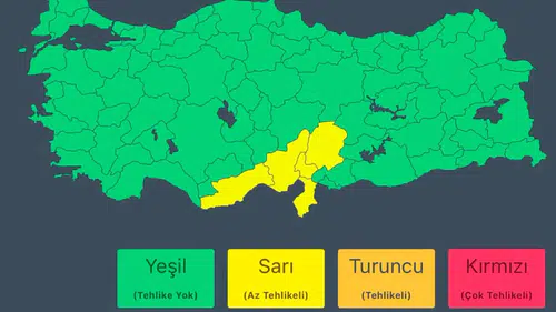 İçişleri Bakanlığı Doğu Akdeniz için sağanak uyarısı yayımladı