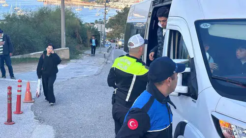 Bodrum’da servis araçlarına yakın takip: Öğrencilerin güvenliği için denetim mesaisi
