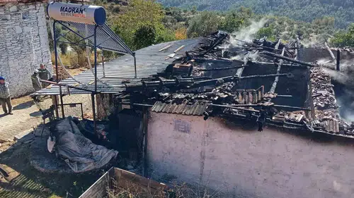 Bozdoğan'da korku dolu anlar: Alevler evi yuttu