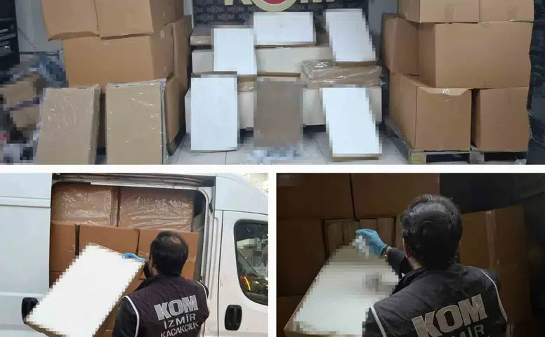 Gaziemir'de kaçak tütün operasyonu: 2 milyondan fazla makaron ele geçirildi