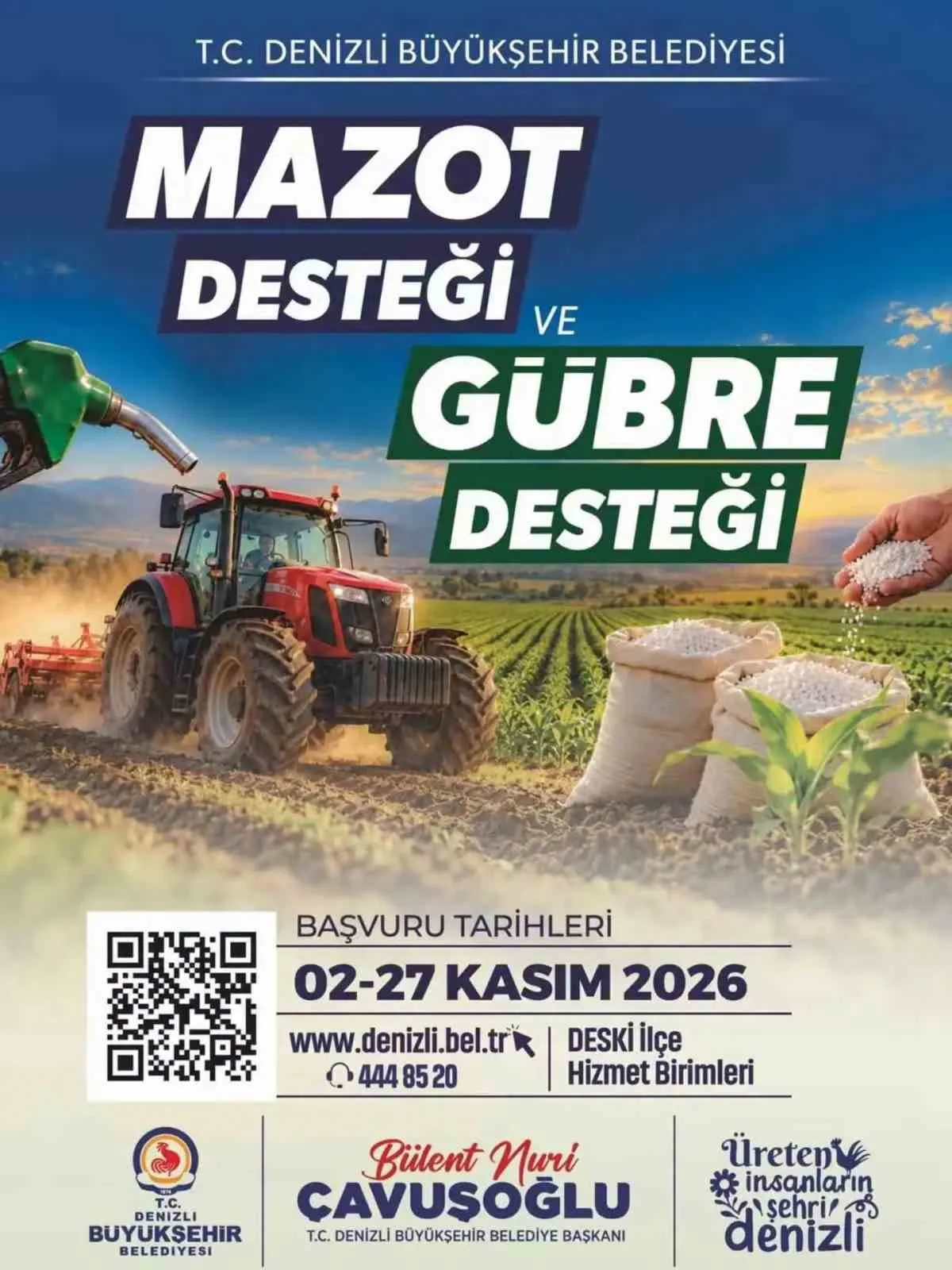 Denizli’de tarım seferberliği: Çiftçiye mazot ve gübre desteği müjdesi