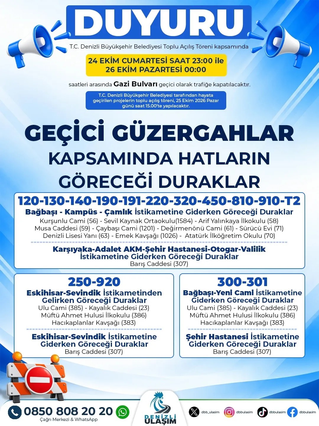 Denizli’de dev tören için trafik haritası yeniden çizildi: İşte yeni güzergahlar