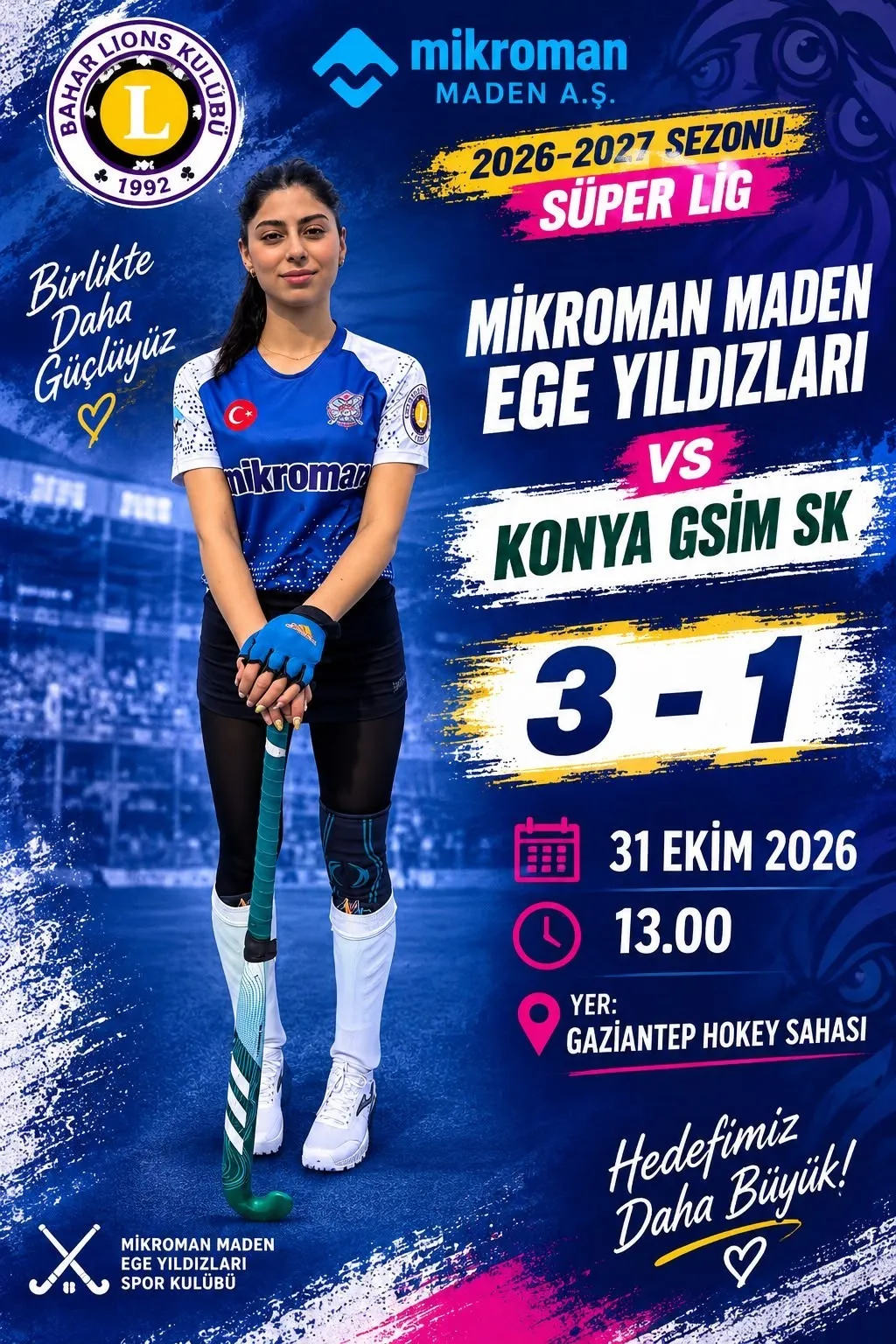Muğla’nın hokeydeki yükselişi sürüyor: Ege Yıldızları sahadan zaferle ayrıldı
