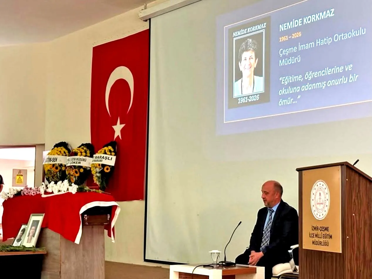 Çeşme’de hüzünlü veda: Eğitim çınarı Nemide Korkmaz dualarla uğurlandı