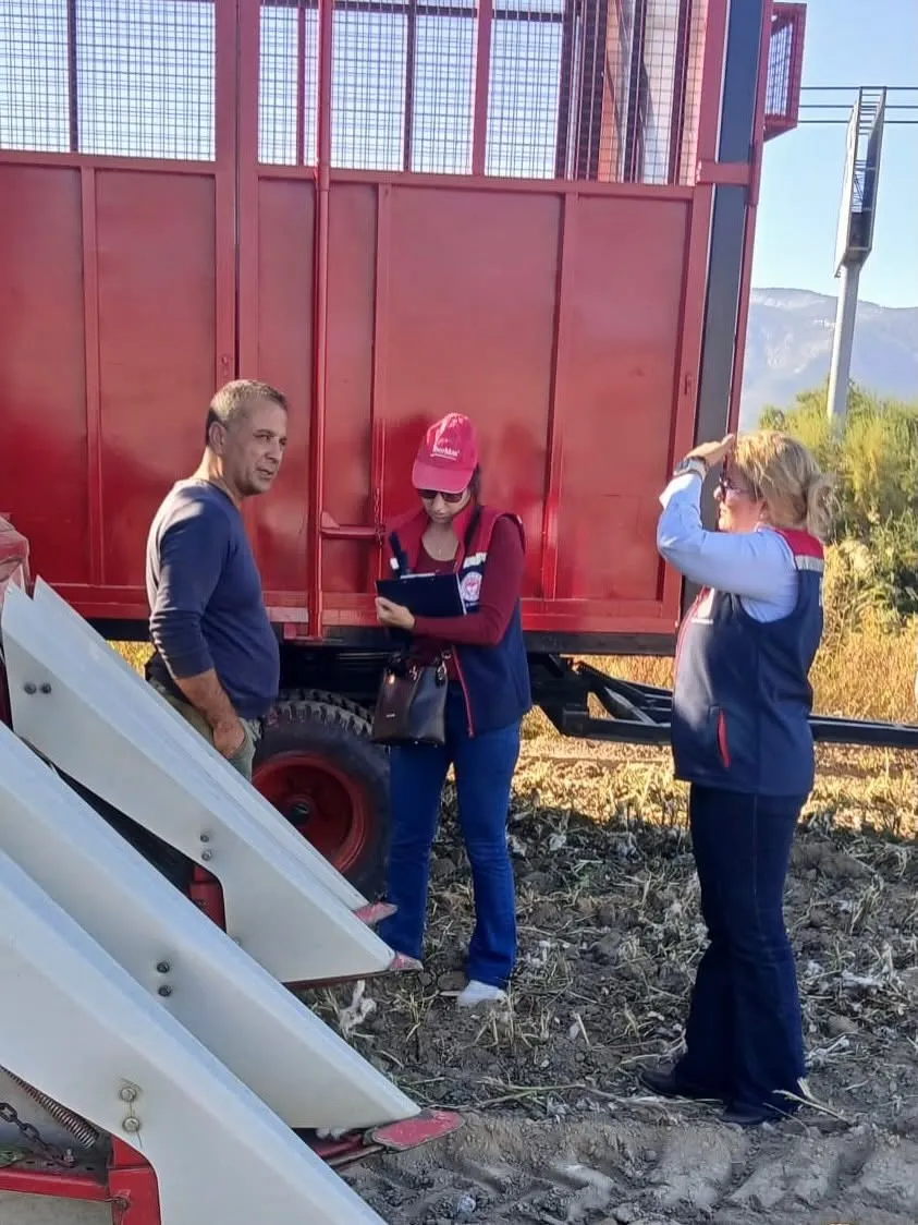 Beyaz altının yolculuğu tarlada başladı: Söke’de hasat mesaisi denetimlerle sürüyor