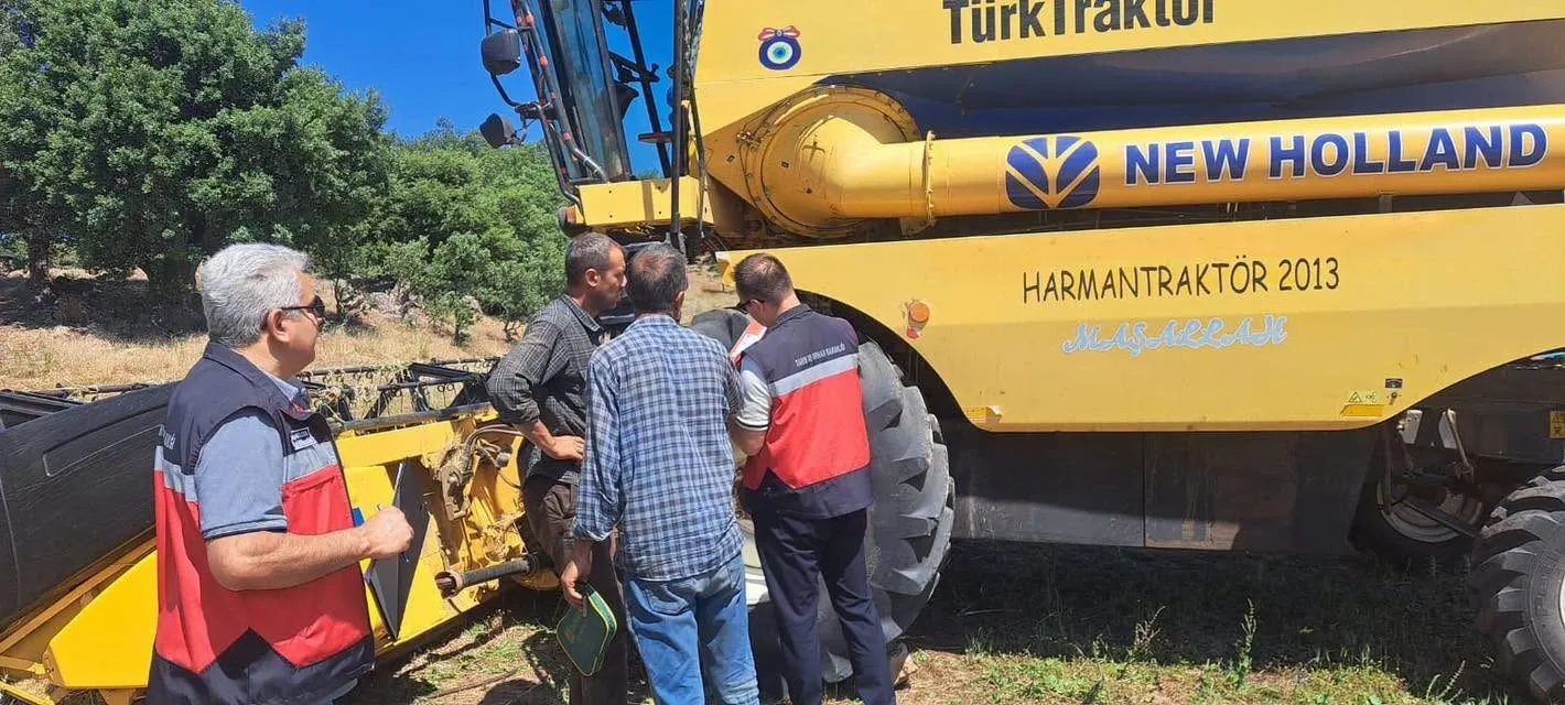 Gedizli çiftçinin emeği güvence altında: Hasat sahalarında sıkı takip