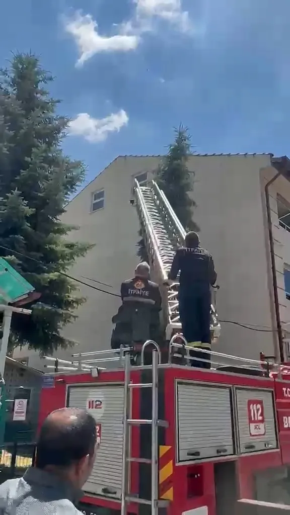 Kütahya'da itfaiyeden hayat kurtaran dokunuş: İpe dolanan serçe özgürlüğüne kavuştu