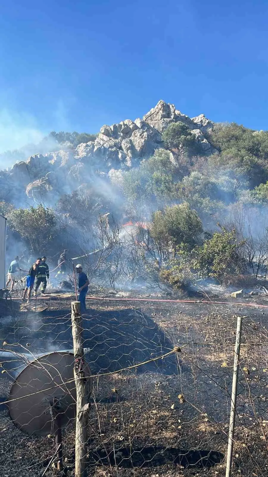Datça'da korkutan dumanlar: Ekipler alevlere geçit vermedi