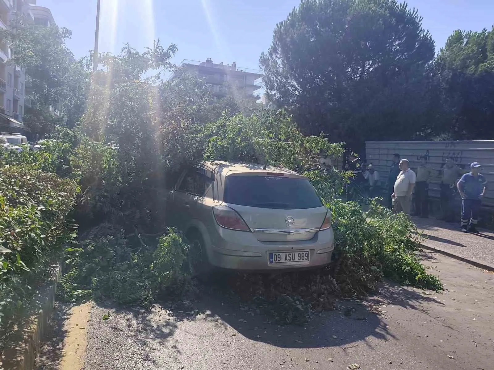 Aydın'da saniyelerle gelen mucize: Hareket halindeki aracın üzerine devrildi