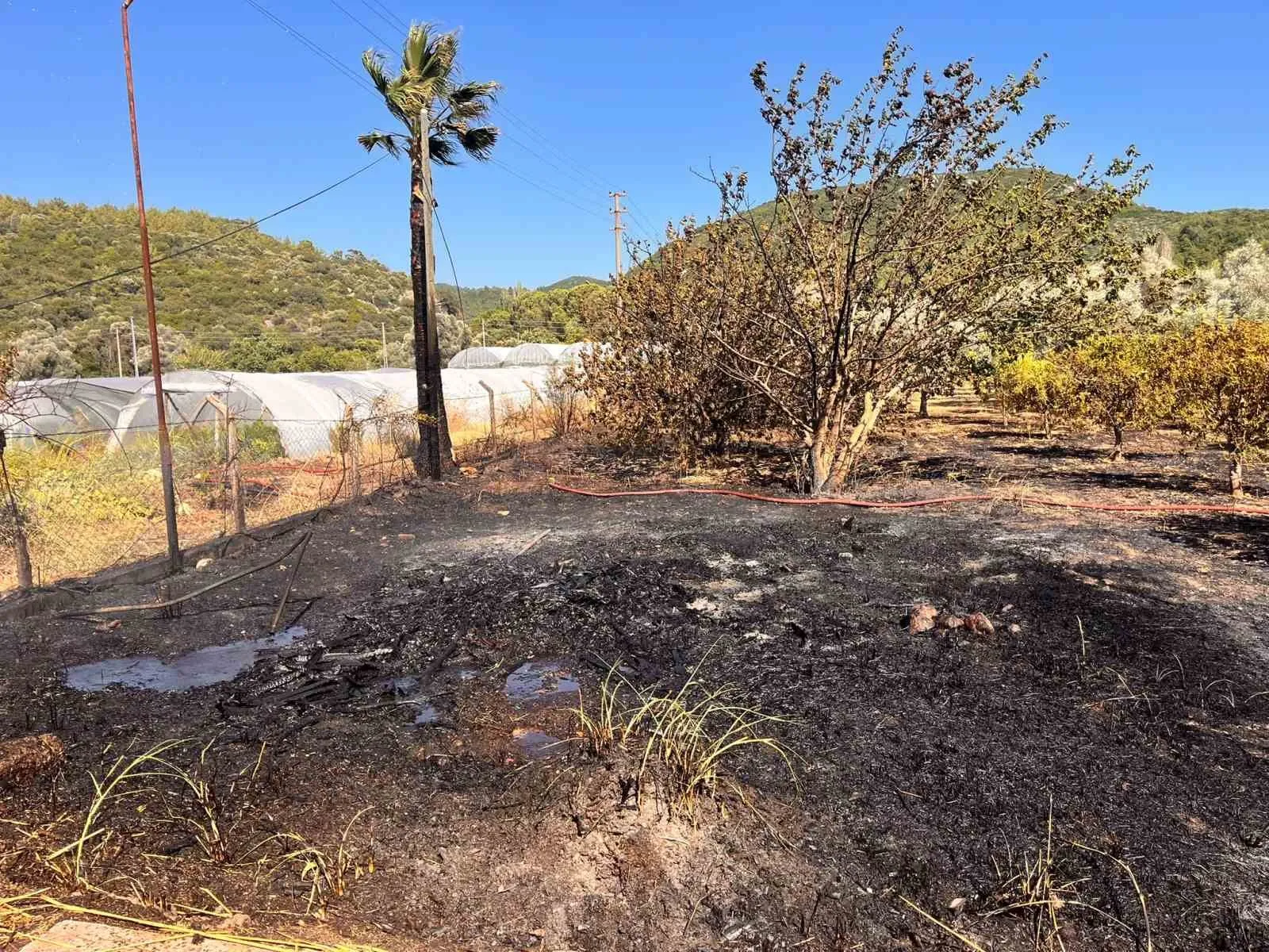 Marmaris'te korkutan yangın: Ekipler alevlerin ormana ulaşmasını engelledi