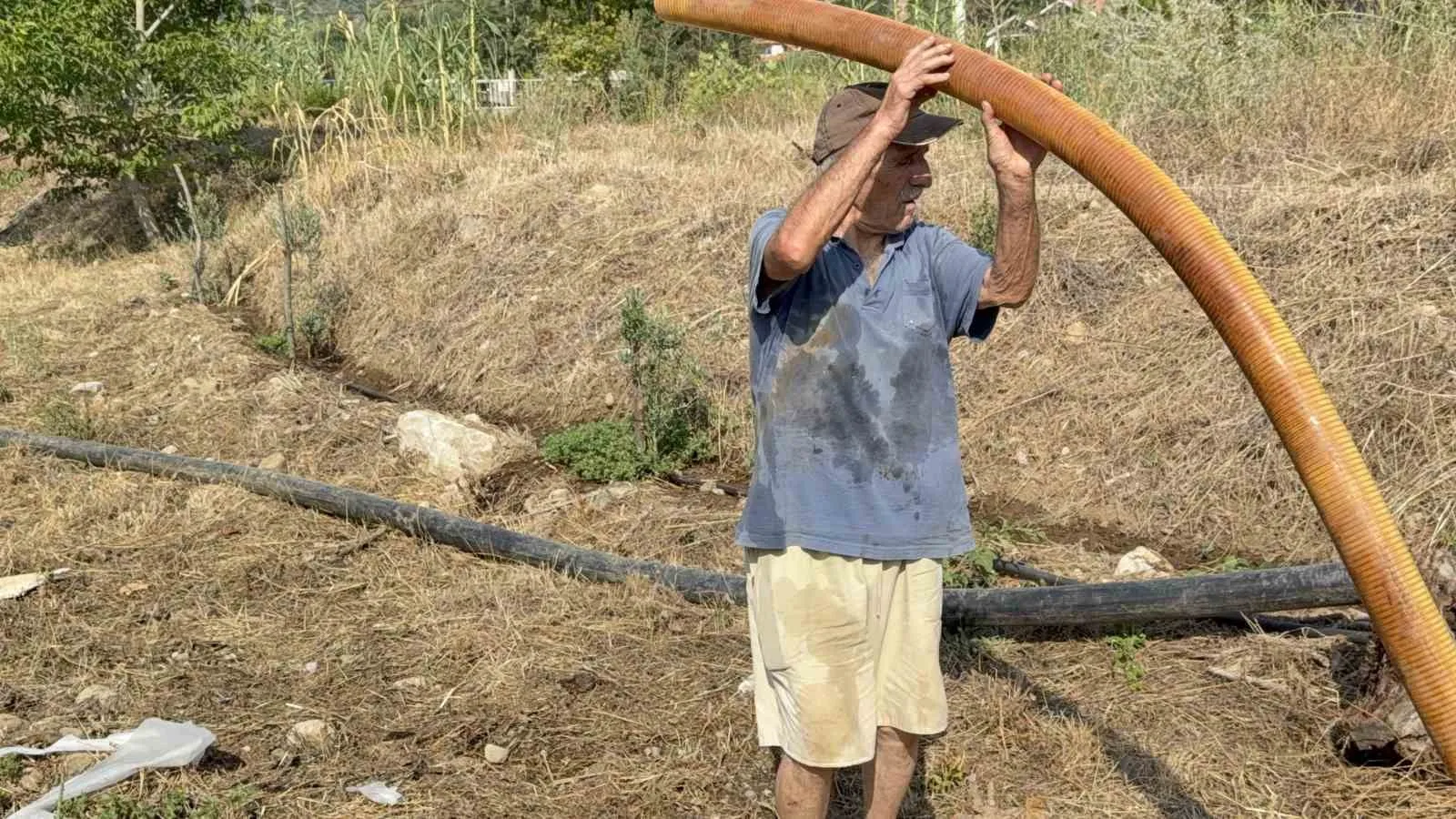 Zeytinlikleri yanarken o alevlere meydan okudu: Kanser hastası Nazmi amcadan fedakarlık dersi