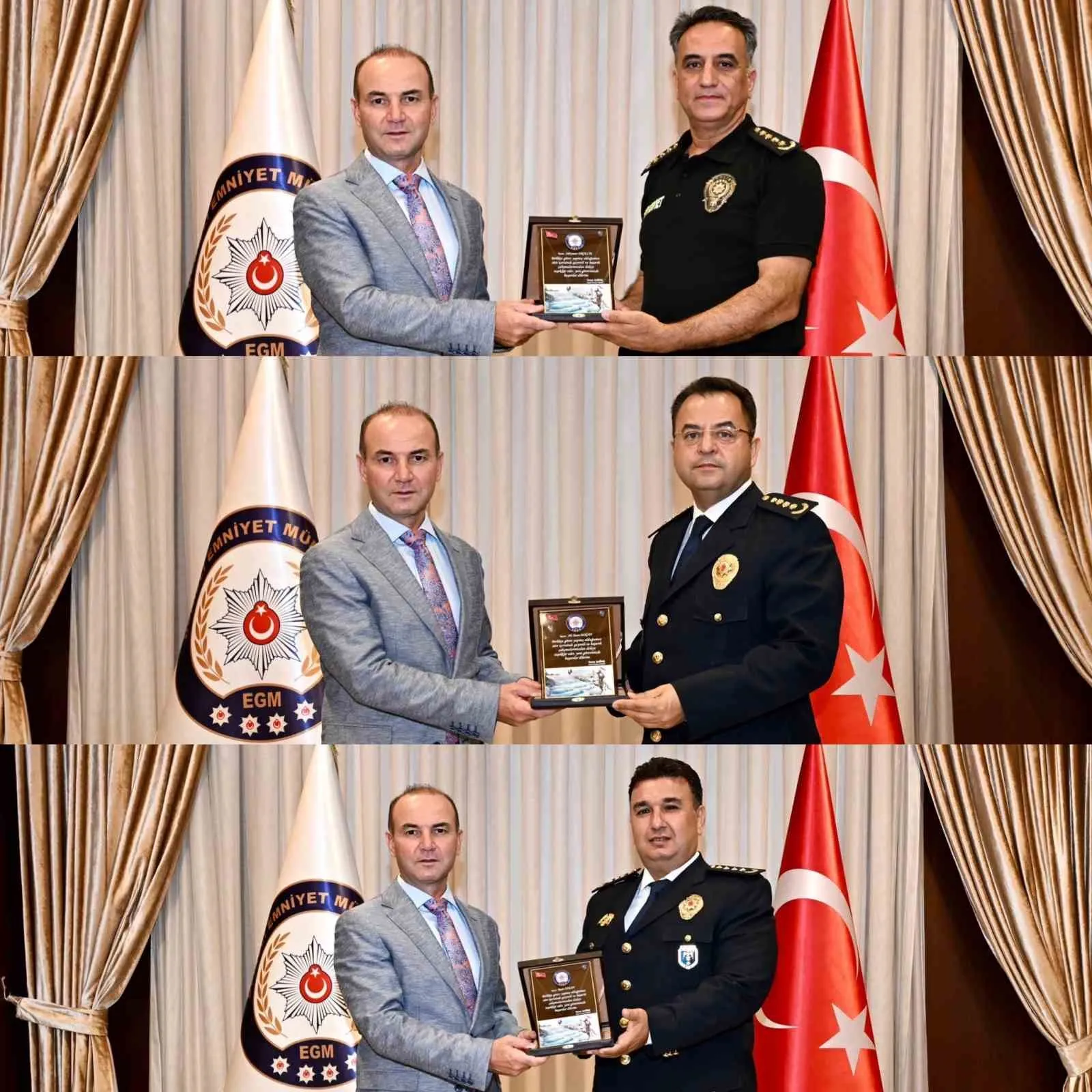 Denizli'de Emniyet Müdürlüğü'nde Rütbe Töreni: 5 İsim Üst Kadroya Yükseldi