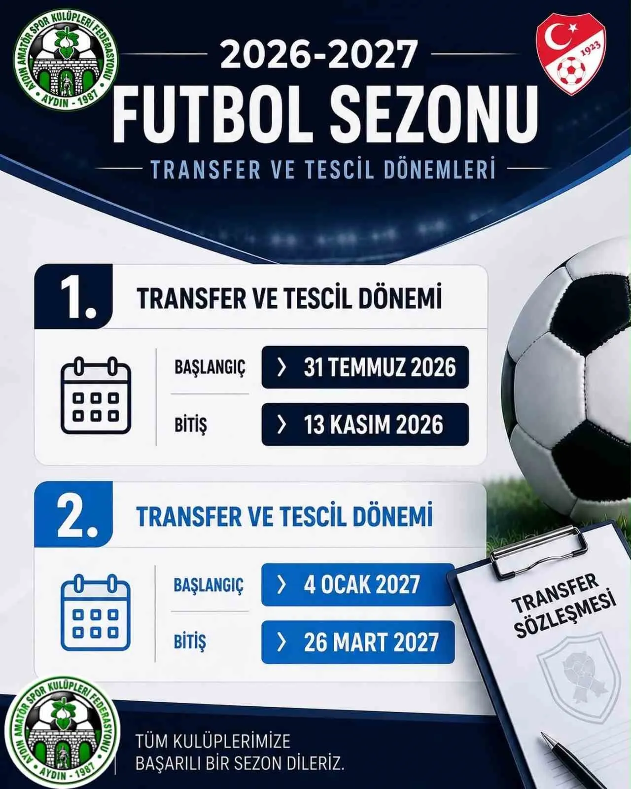 Amatör futbolda yeni dönem: Kulüplerin kadro planlaması için kritik tarihler belli oldu