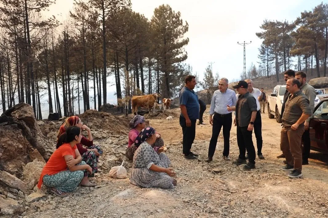 Çine’de yangın yaralarını sarmak için sahaya indi: Vali Varol’dan vatandaşlara destek sözü