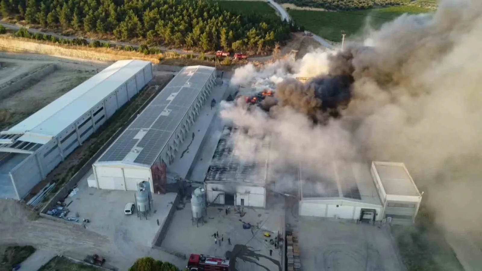 Turgutlu'da üretim merkezinde büyük yangın: Milyonluk yatırım küle döndü