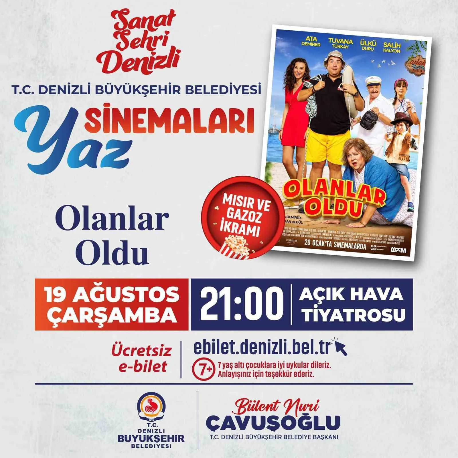 Denizli’de yıldızların altında sinema şöleni: Yeşilçam klasiği ve modern komedi beyaz perdeye dönüyor