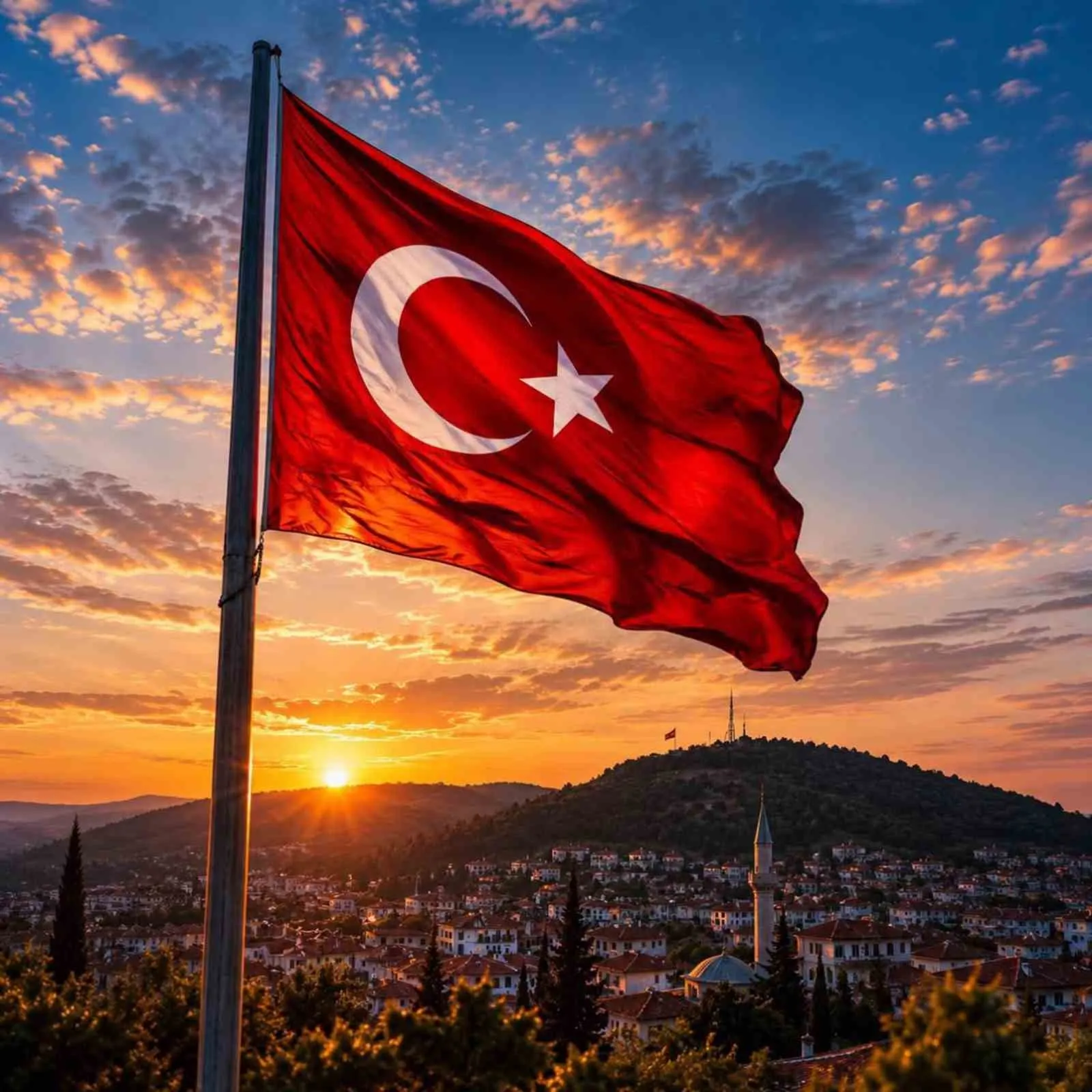 Menteşe’de zaferin rengi kırmızı beyaz: Bayraklar belediyeden, gurur vatandaşlardan