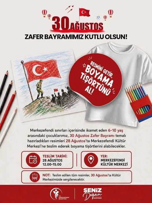 Minik Ellerden Büyük Zafer: Merkezefendi’de 30 Ağustos Coşkusu Tişörtlere Yansıyacak