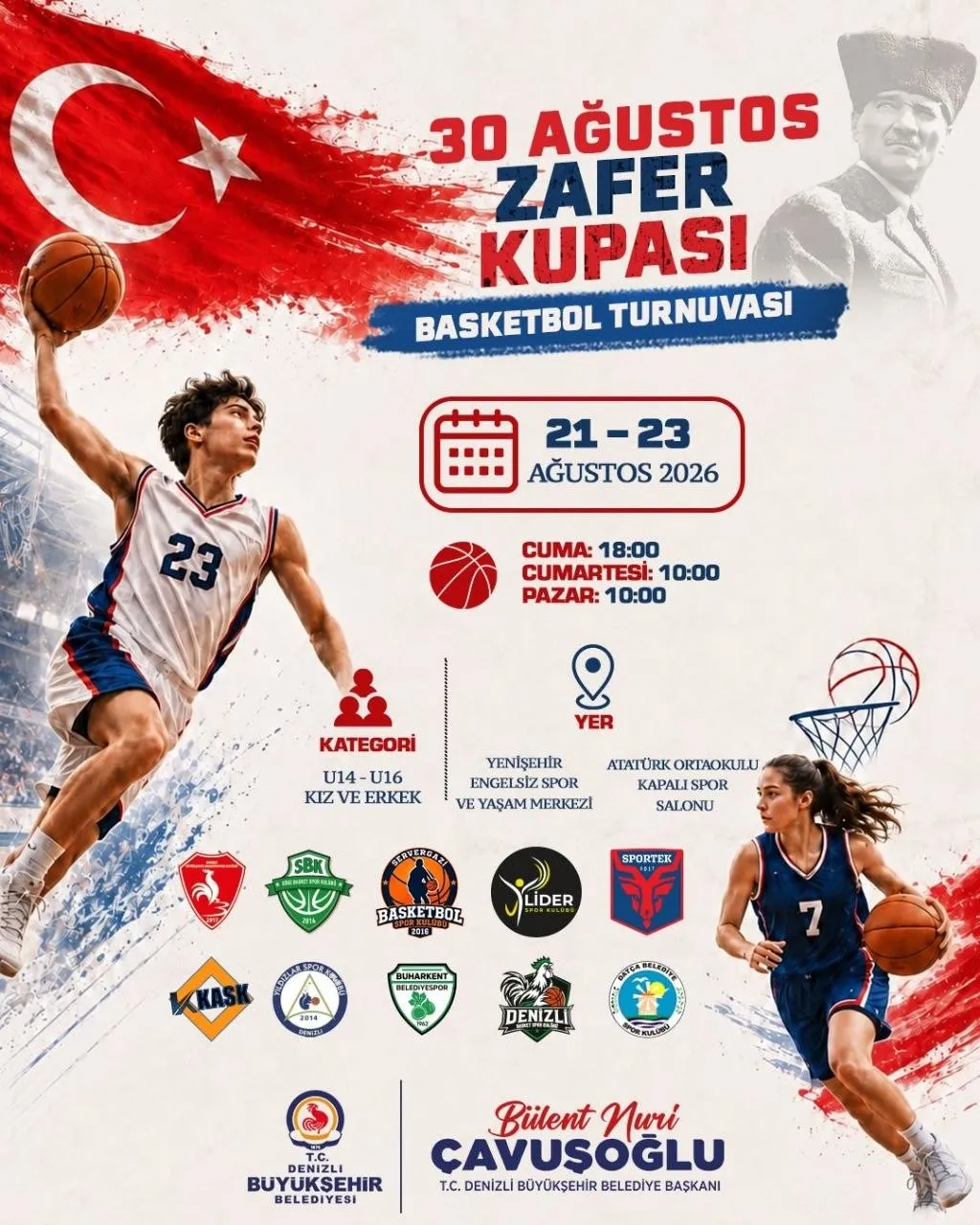 Denizli’de 30 Ağustos heyecanı sahaya iniyor: Zafer coşkusu sporla taçlanacak