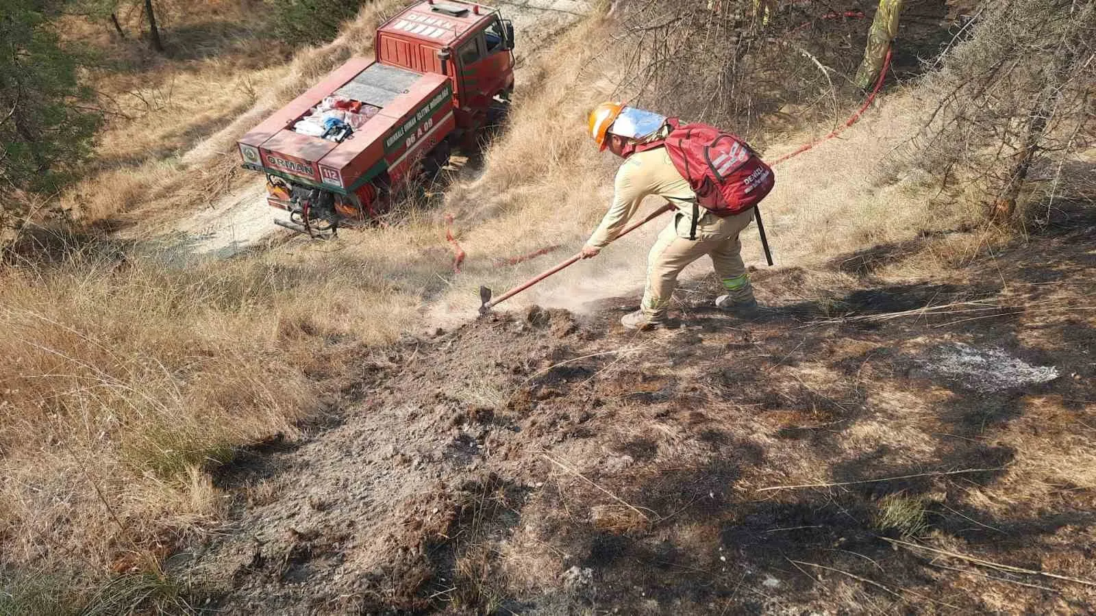 Pamukkale’de korkutan orman yangını: Yerleşim yerlerine ulaşmadan durduruldu