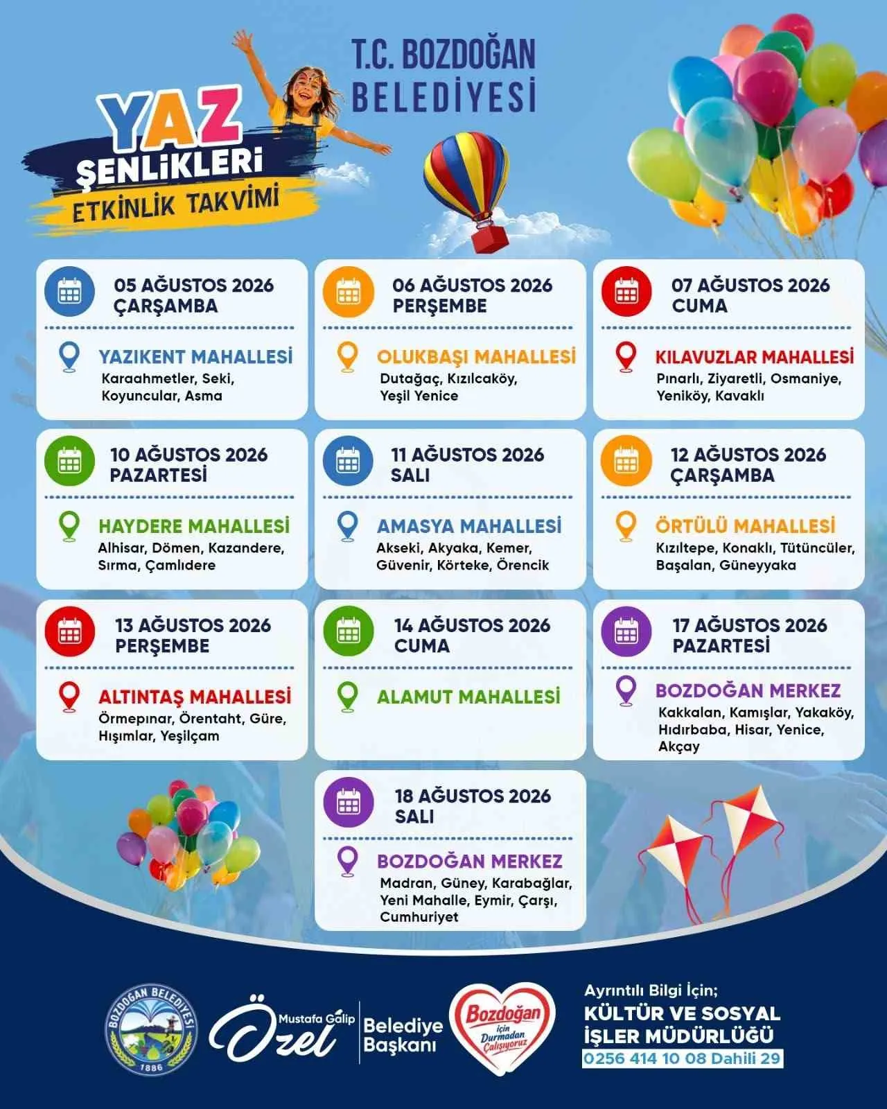 Bozdoğan’da çocukların yüzü gülecek: Şenlik coşkusu 55 mahalleye yayılıyor