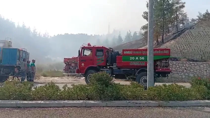 Pamukkale’de korkutan orman yangını: Yerleşim yerlerine ulaşmadan durduruldu