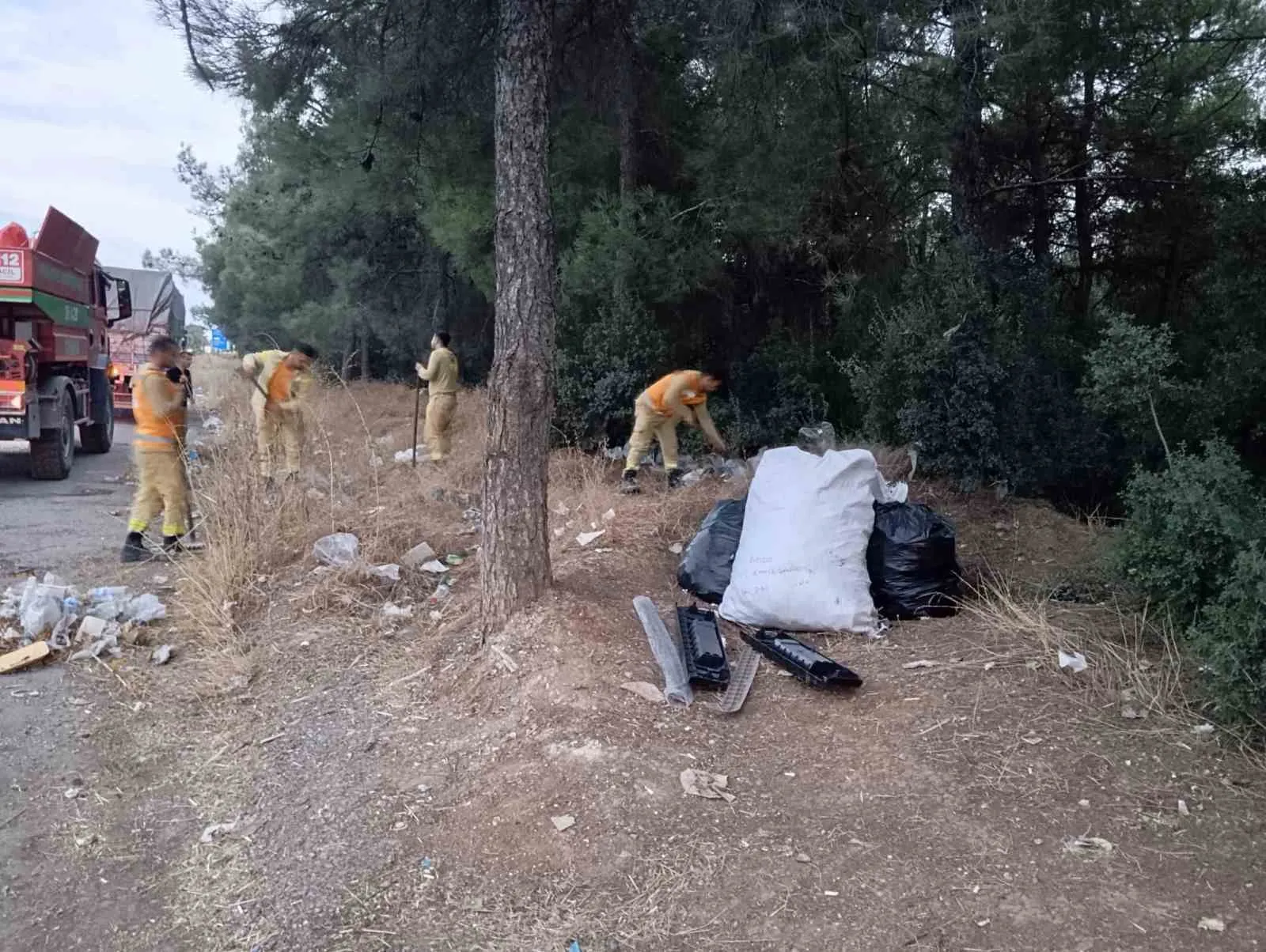 Ormanları korumak için seferber oldular: Yol kenarındaki tehlikeli atıklar temizlendi