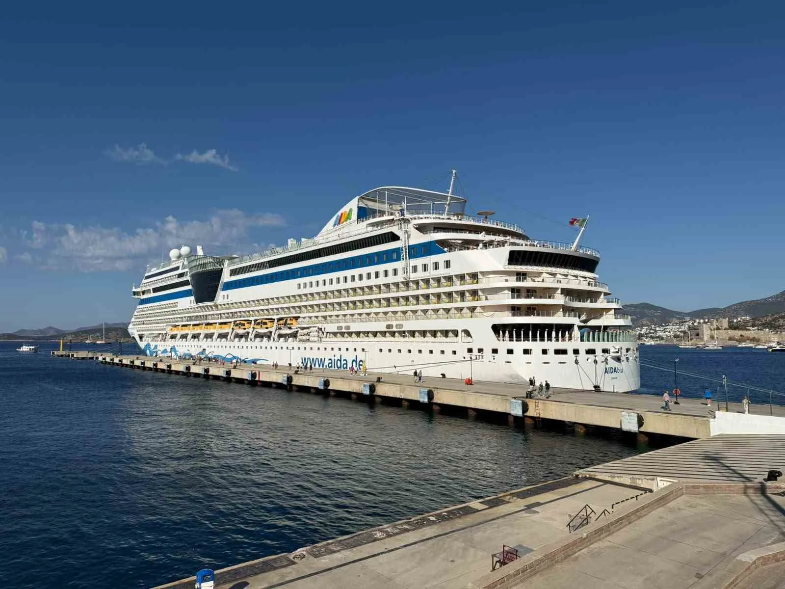Ege'nin turizm merkezinde kruvaziyer bereketi: Dev gemi Bodrum limanına demirledi