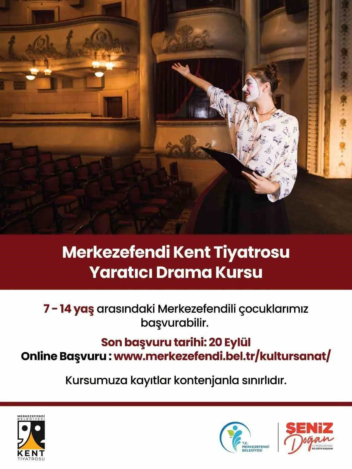 Merkezefendi’de sanat zamanı: Tiyatro sahnesine adım atmak isteyenler için fırsat kapısı açıldı
