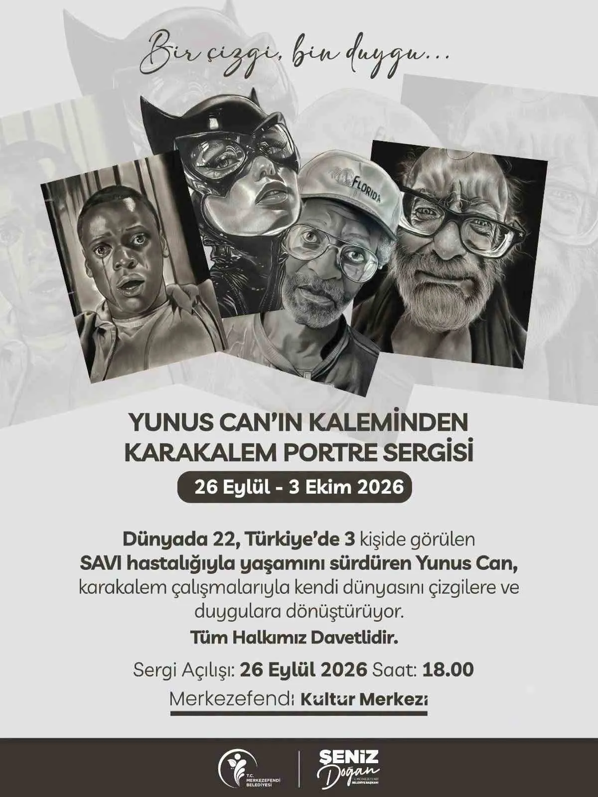 Çizgilerle kurulan sessiz bir dünya: Yunus Can’ın portreleri Merkezefendi’de hayat buluyor