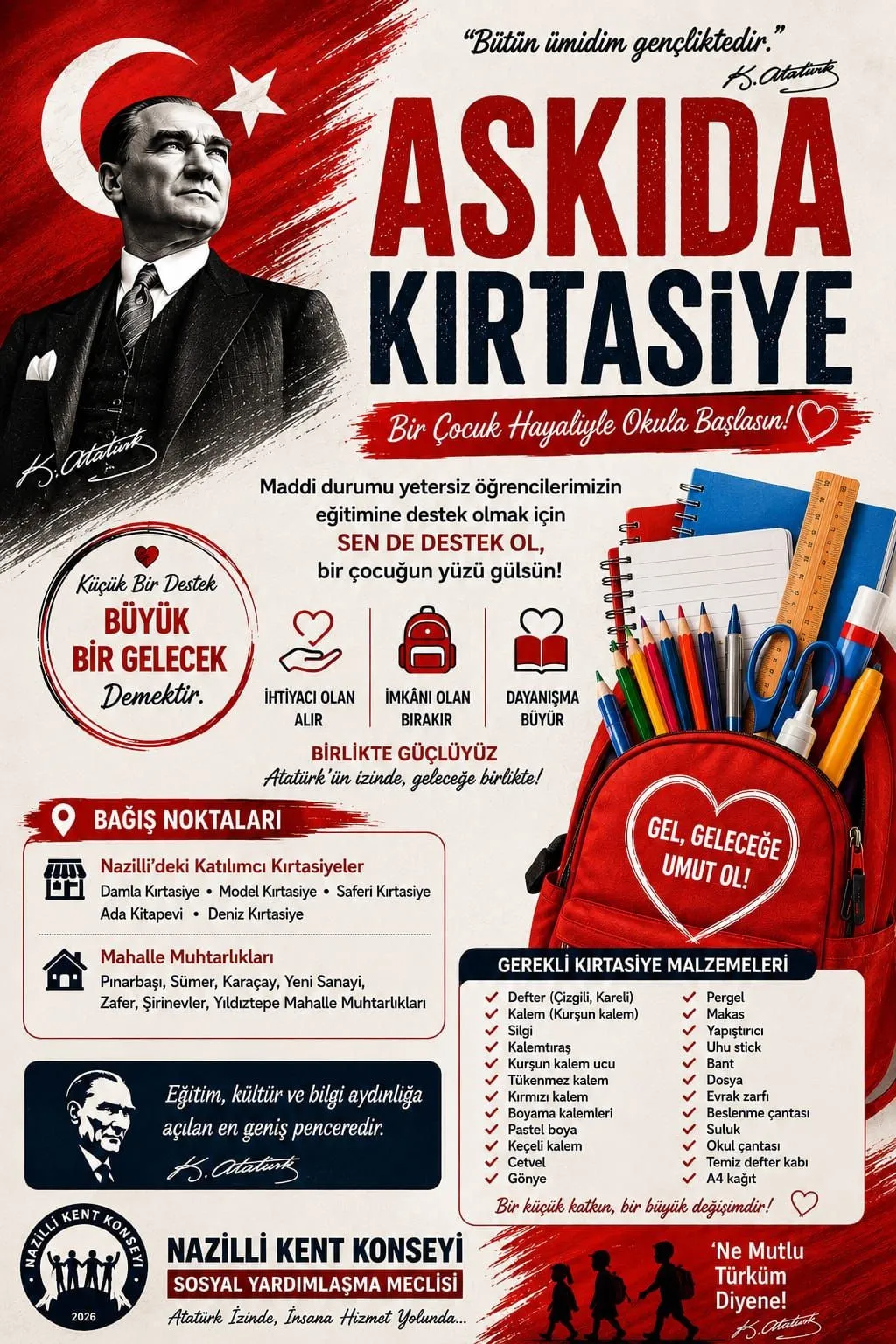 Nazilli’de okul yolunda dayanışma vakti: İhtiyaç sahibi öğrenciler unutulmadı