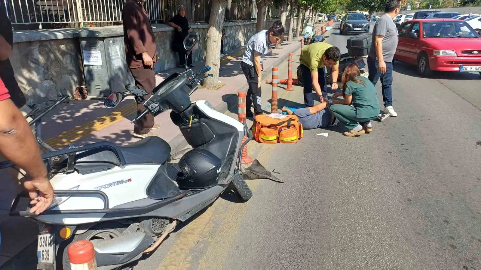 Aydın'da motosiklet kazası: Ani manevra hastanelik etti