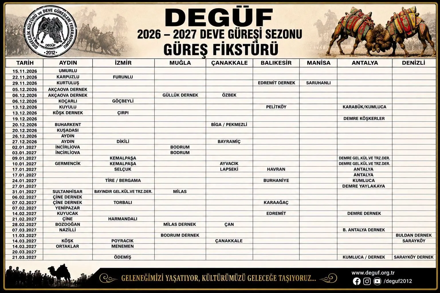 Aydın arenasında kış maratonu: 24 dev organizasyon için takvim netleşti
