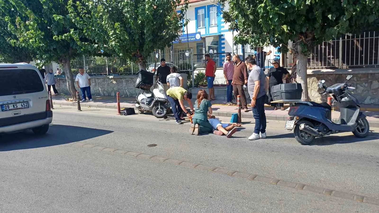 Aydın'da motosiklet kazası: Ani manevra hastanelik etti